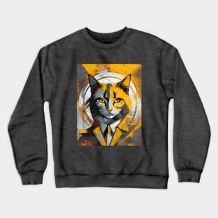 Cat Portrait: Sir Purrington's Golden Aura Crewneck Sweatshirt